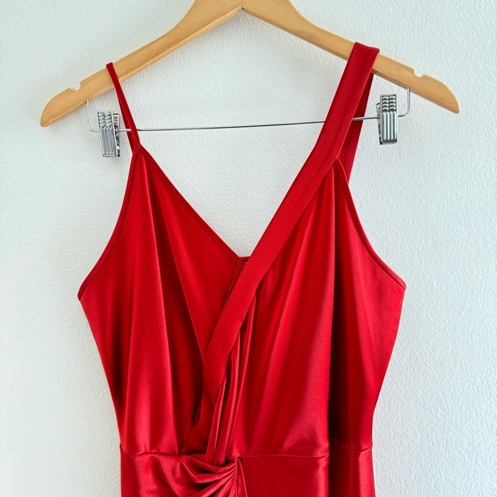 Alexander Wang Red Satin Midi Dress Size 8 - Picture 7 of 12